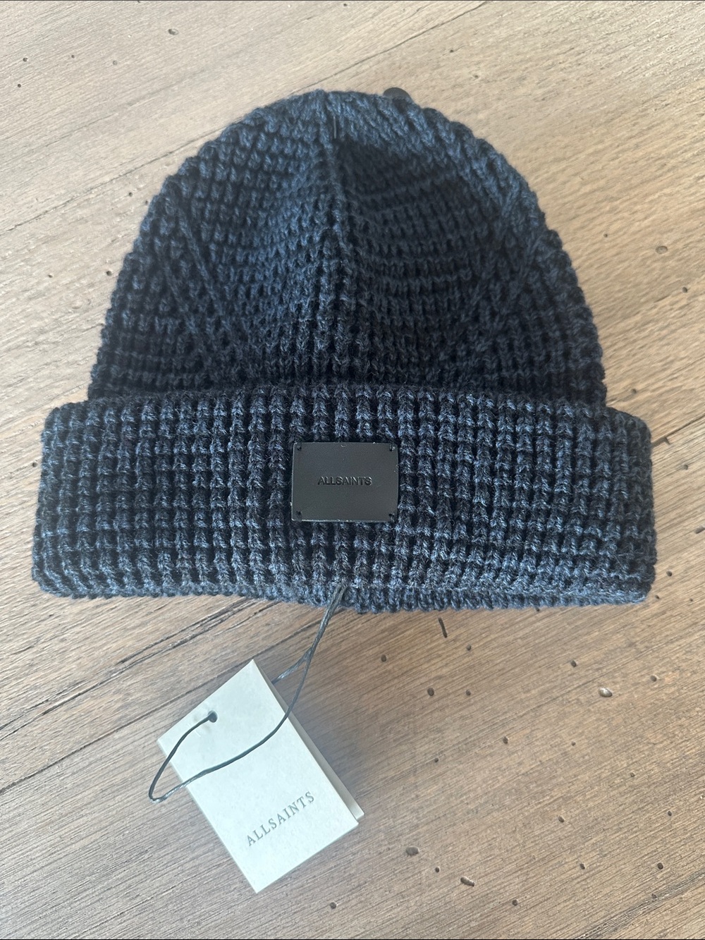 New With Tags All Saints Angled Stitch Marled Beanie